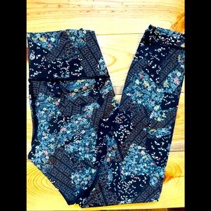 EUC Lululemon Patchwork Printed High-Rise 7/8 Wundertrain Leggings | Size 6